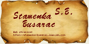 Stamenka Busarac vizit kartica